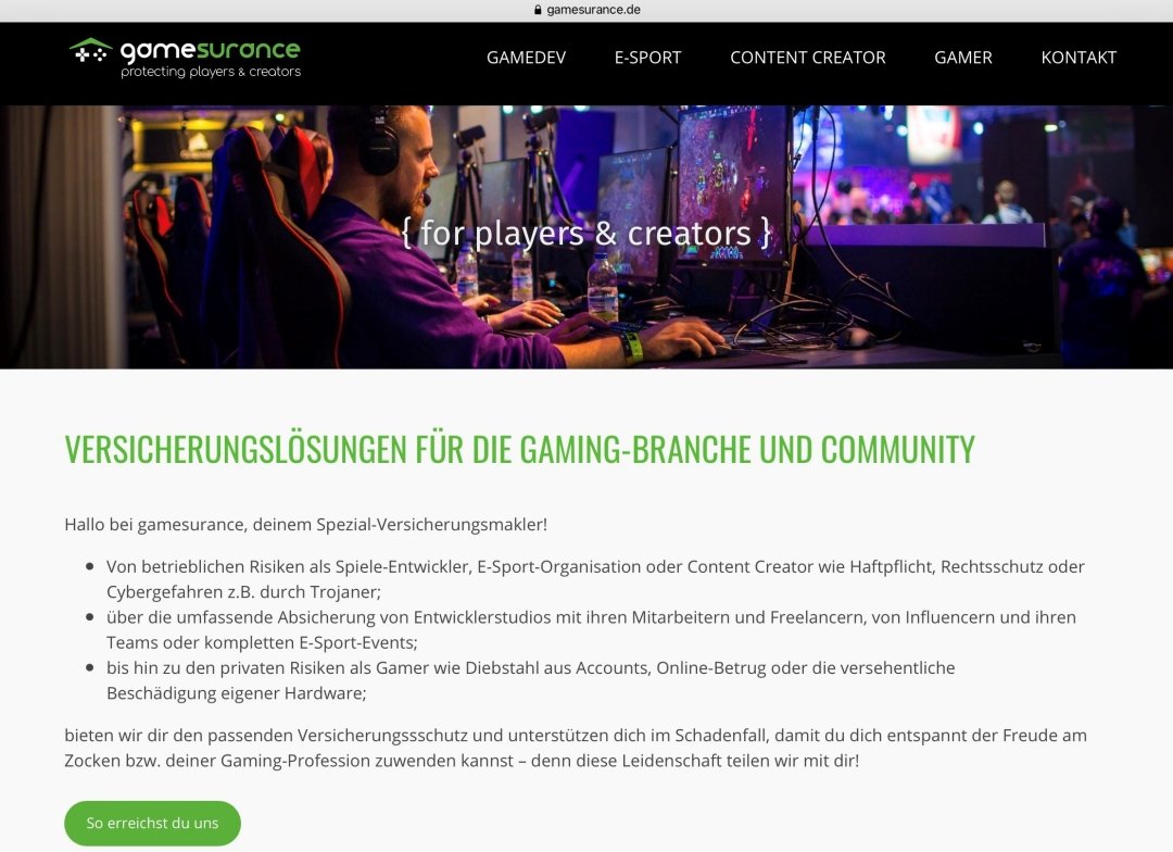 gamesurance.de-Website